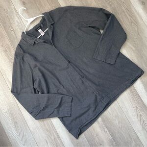 Hanro Pajama Top cotton button up long sleeve womens Gray (xlarge) loungewear